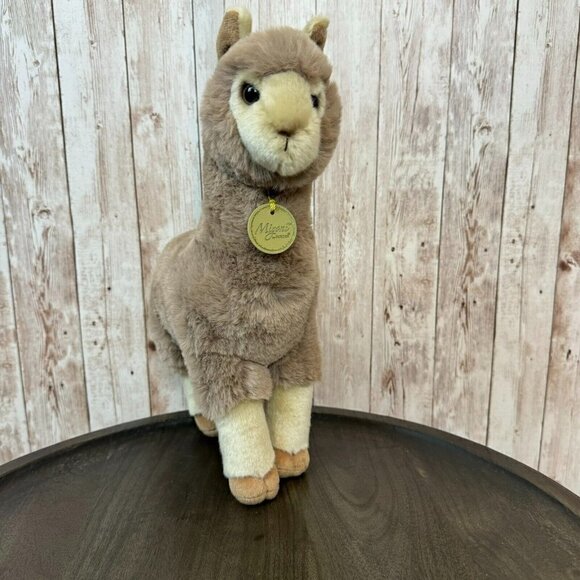 Miyoni by Aurora Alpaca Llama Stuffed Plush Animal Toy Brown 13'' - Picture 1 of 11